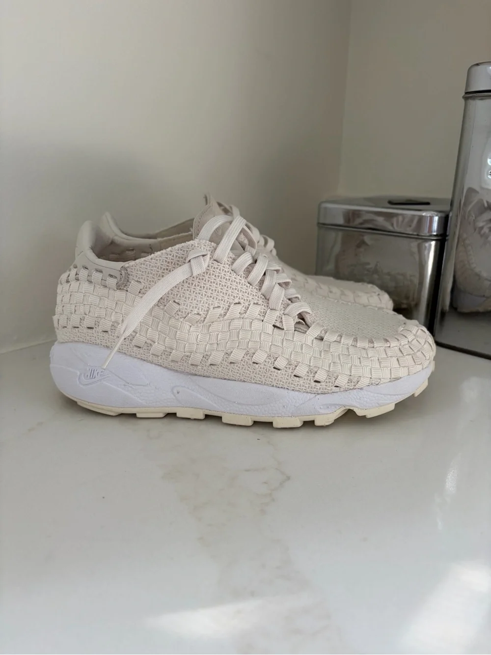 Nike Women's Woven Slip-On Sneaker in Off-White